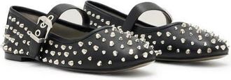 AllSaints Holly Stud Mary Jane Flat in Black at Nordstrom, Size 11Us