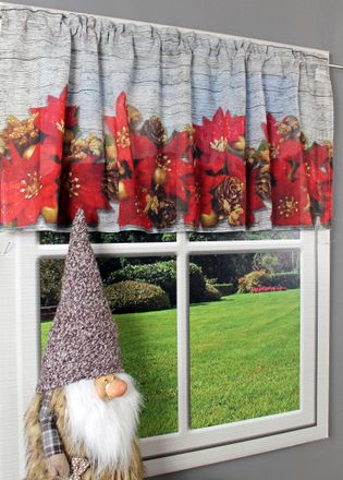 HOSSNER - ART OF HOME DECO Querbehang »Weihnachtsstern« Stangendurchzug 1 Stk. tlg. Hintergrund in Holzoptik