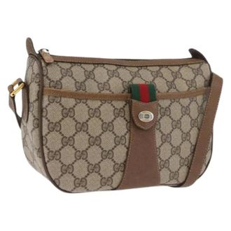 Gucci Pre-owned Cross Body Bags, female, Beige, Size: ONE SIZE Pre-owned Vintage GG Canvas Shoulder Bag
