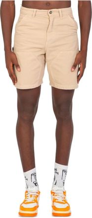 Barrow Beige Patch Canvas Shorts - Heren - Korte Broeken - Beige - W29 - Korte Broeken