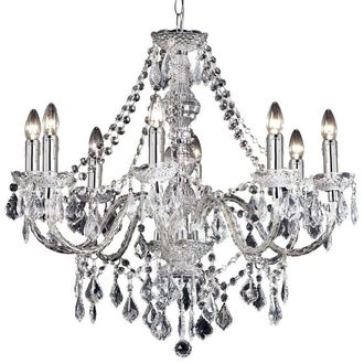 Loops Ceiling Chandelier Pendant Light CHROME 8x Bulb Vintage Feature Lamp Holder