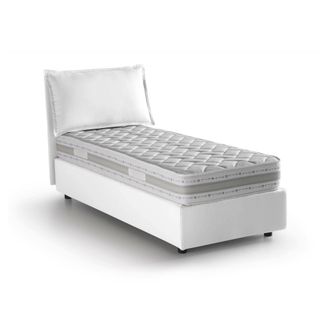 Dmora Talamo Italia - Cama Individual Evelyn, Cama Contenedor Con Revestimiento De Tela, 100% Made In Italy, Apertura Frontal, Con Colch&oacute;n Cm 90x200 Incluid