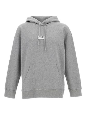Maison Margiela front-pocket ribbed-trim hoodie - Grigio