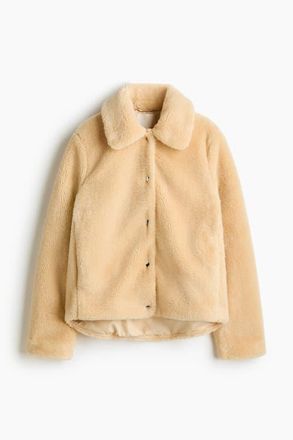 H&M Pile Jacket in Beige at Nordstrom, Size Xx-Large