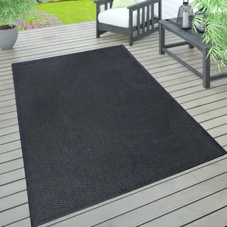 Paco Home Paco Home - Alfombra Interior Exterior Terraza Balc&oacute;n Intemperie Lisa Estructura 160x220 Cm, Azul-marino
