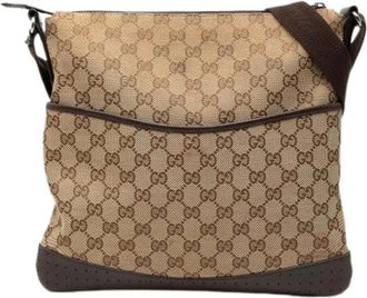 Gucci Pre-owned Cross Body Bags, female, Beige, Size: ONE SIZE Pre-owned Canvas Crossbody Bag