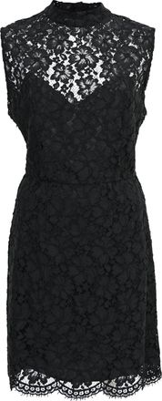 Sandro Sandro Lace Pattern Mini Dress in Black Viscose
