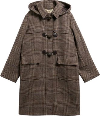 Barbour Jassen, Dames, Bruin, M, Wol, Melody Check Wool Duffle Coat