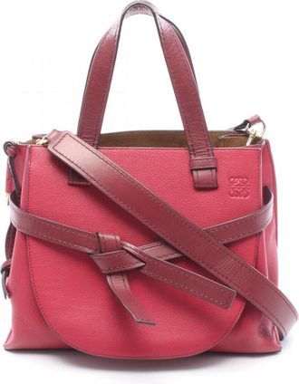 Loewe Bordeaux Red Color Leather Handbag Tote Bag (Pre-Owned)