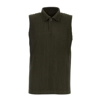 Issey Miyake Tops, Heren, Groen, M, Polyester, Maandelijkse Kleuren: Juli Poloshirt