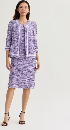 Misook Eyelash Ribbon Knit Jacket in Hushed Lavender at Nordstrom, Size Xx-Large