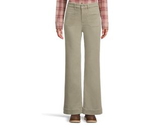 Faherty Stretch Terry Wide Leg Pants Womens Clothing Coastal Sage : 27, Rayon/Lyocell/Elastane