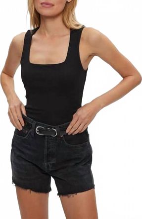 Michael Stars Womens Maribel Square Neck Tank Top In Black