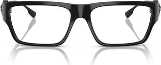 Versace 56mm Rectangle Optical Glasses in Black at Nordstrom