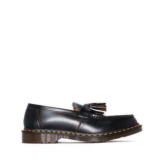 Dr. Martens Vintage Adrian Quilon Tassel Loafers - Heren - Schoenen - Zwart - Maat: 39 EU Leer