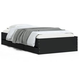 Berkfield Home Bed Frame with Drawers without Mattress Black 100x200 cm