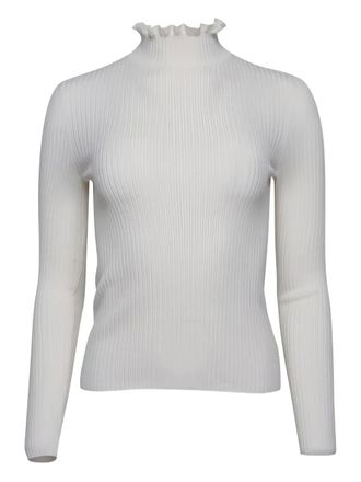 Akris ruffled-collar top - women - Virgin Wool - 2 - White