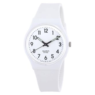 Swatch Just White Soft Quartz White Dial Unisex Watch SO28W107-S14