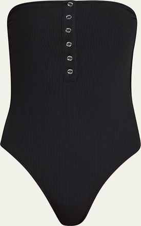 Toteme Ribbed Strapless One-Piece Swimsuit