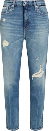Calvin Klein Mom Fit Jeans - Dames - Cropped Jeans - Blauw - W24 - Katoen - Jeans