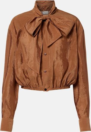 Saint Laurent Blusa in taffet&agrave; con fiocco