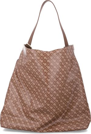 Gherardini Brown Geometric Pattern Large Tote Bag