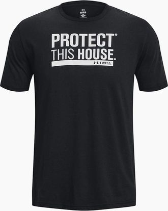 Under Armour Mens Protect This House Crew Neck Short Sleeve T-Shirt - Black - Size: 34