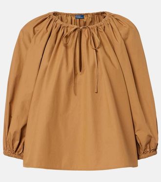 Polo Ralph Lauren Gathered cotton poplin blouse