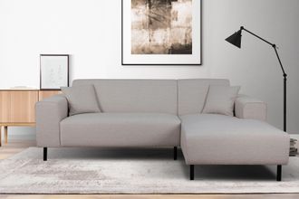 HOME AFFAIRE Ecksofa »ARROS L-Form mit Wellenunterfederung, Masse B/T/H: 235/163/81 cm« incl. Zierkissen, mit Recamiere rechts/links bestellbar, auch in Cord