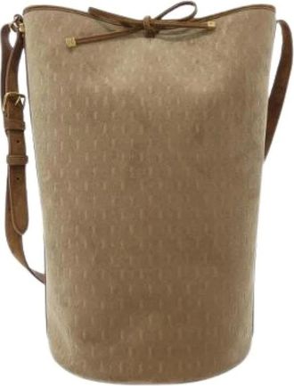Saint Laurent Pre-owned Bolso Cubo Le Monogram Suede Terciopelo Bolso de Hombro - Pre-owned - Mujer - Beige - ONE SIZE