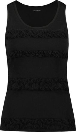 Simone Rocha Fitted Ruffle Frill T-Shirt - Cotton - Black