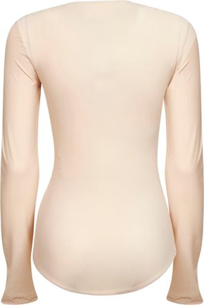 Maison Margiela Womens Bodysuit Almond Technical Jersey Beige Polyamide Tops Top