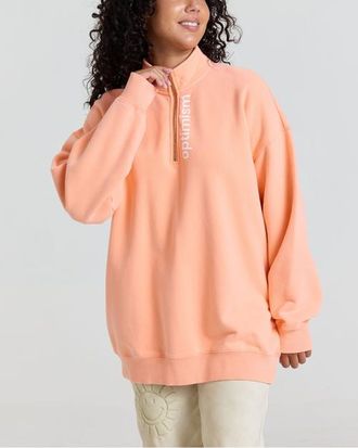 By Samii Ryan Optimism 3/4 Zip Up in Coral at Nordstrom, Size Xx-Large