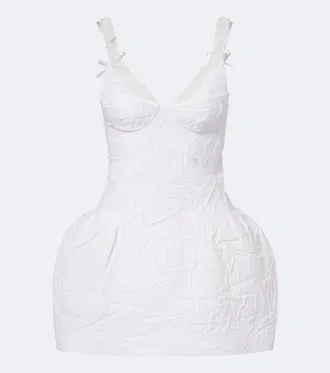 Shushu/Tong Crinkled cotton-blend minidress