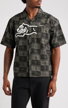 Icecream Black Card Graphic Camp Shirt in Dark Gull Grey at Nordstrom, Size Xx-Large