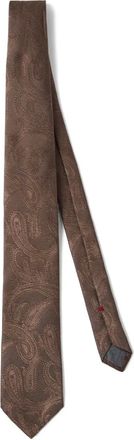 Brunello Cucinelli Cravatta con stampa paisley jacquard - Marrone