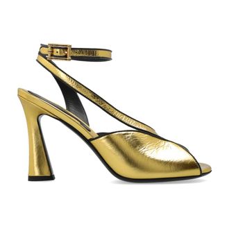 Etro Etro, High Heel Sandals, female, Yellow, Size: 10 US High-heeled Sandals in Cracked-effect Metallic Leather