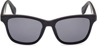 adidas 54mm Navigator Sunglasses in Matte Black /Smoke at Nordstrom