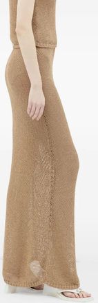 Aya Muse Gonna lunga semi trasparente - Marrone