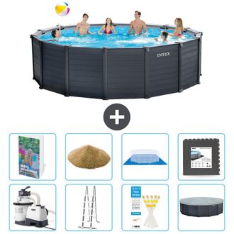 Intex Piscina Graphite Panel Redonda - 478x124 Cm - 9-piezas S528