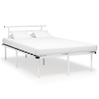 Berkfield Home Bed Frame White Metal 120x200 cm | Size: Small Double