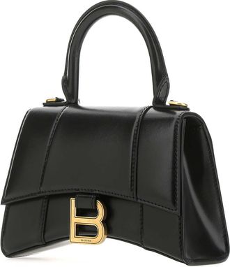 Balenciaga Womens Black Leather Xs Hourglass Handbag 1000 T Domesticated Calf Le Borse A Mano Bag
