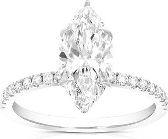 Vir Jewels 2 cttw Marquise Lab Grown Diamond Engagement Solitaire Ring in 14K White Gold For Women