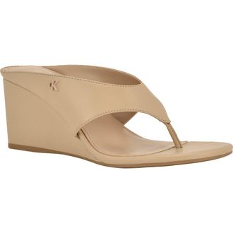 Calvin Klein Marchela Wedge Sandal in Light Natural at Nordstrom, Size 8.5
