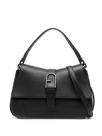 Furla logo-plaque leather shoulder bag - women - Calf Leather - One Size - Black