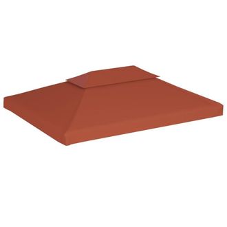Berkfield Home 2-Tier Gazebo Top Cover 310 g/m &sup2; 4x3 m Terracotta