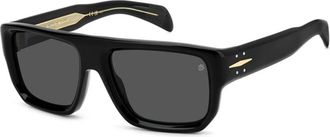 Eyewear by David Beckham Authentieke zwarte zonnebril van premium kwaliteit - unisex - Zonnebrillen - Zwart - 56 MM - Accessoires