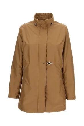 Fay Water-Repellent Poplin Overcoat with Adjustable Features