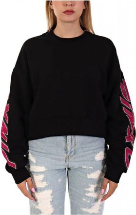Pinko Nausicaa Sweatshirt - Dames - Sweatshirts - Zwart - L - Katoen - Hoodies & sweatvesten