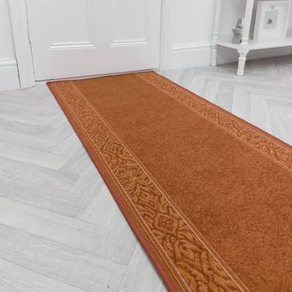 Runrug Hallway Runner Rug - Non-Slip, Hardwearing, 5.4mm - St Tropez in Terracotta | Size: 80 cm x 390 cm